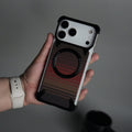 iPhone 17 Series Kevlar Fiber Texture Frameless Metal Kickstand Case