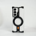 Galaxy Fold 7 Metal Frameless Bumper Case With Rotating Stand