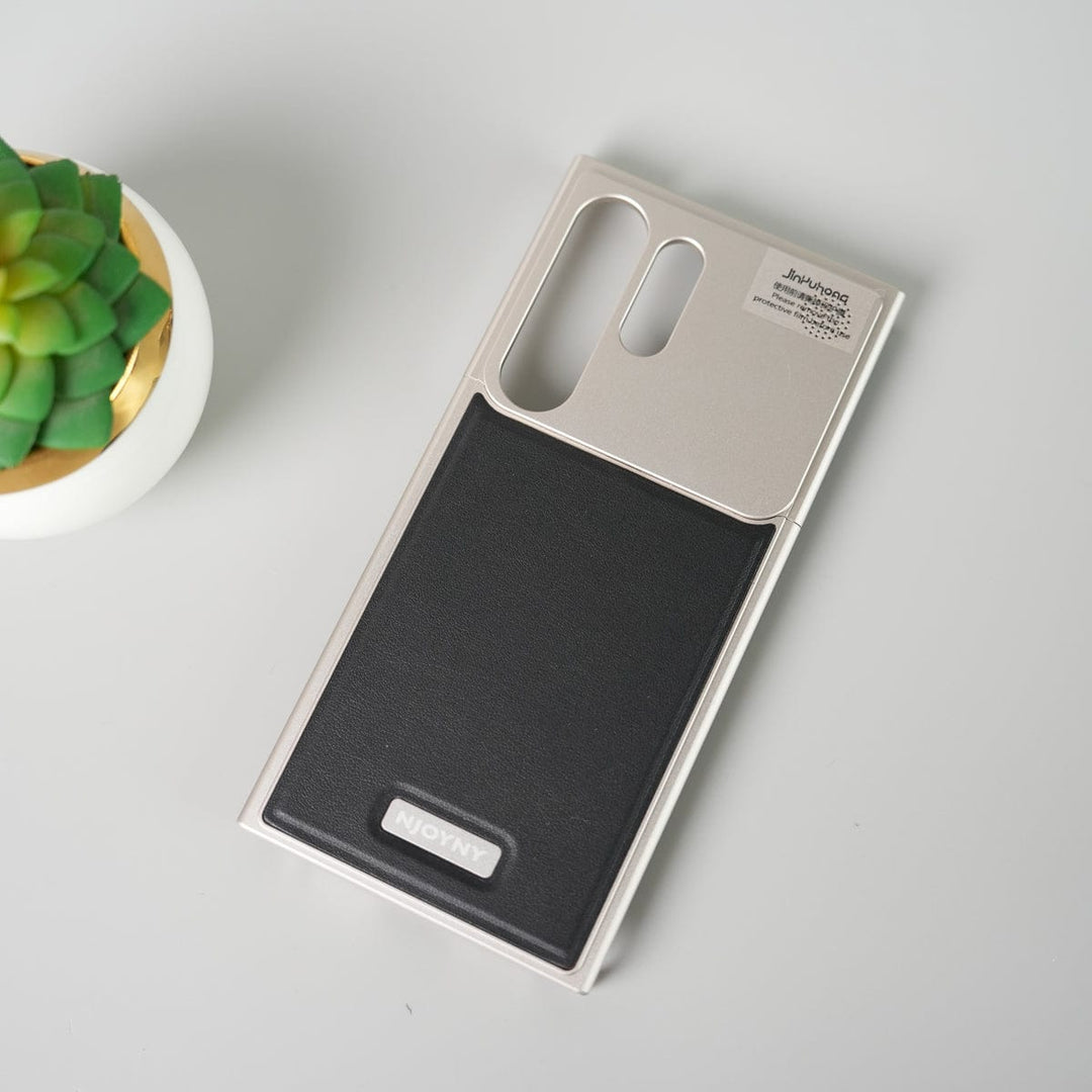 FRATO Aeroflex Metal Black Samsung Galaxy S25 Ultra Premium Metallic AeroFLex Aluminium Leather Case