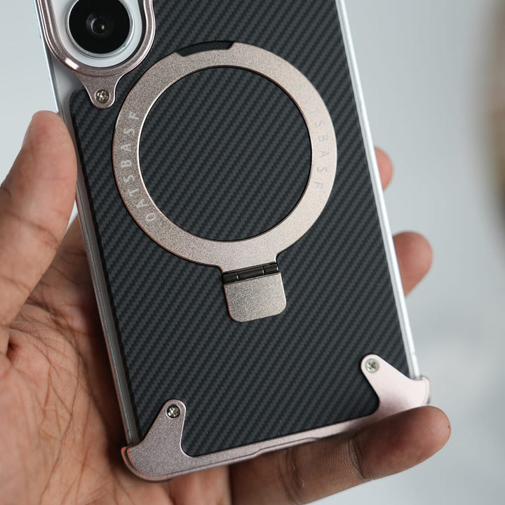 FRATO Aeroflex Metal Galaxy S26 Ultra Carbon Texture Frameless Metal Kickstand Case