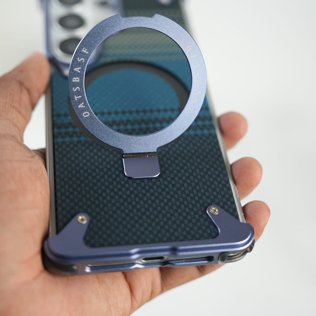 FRATO Aeroflex Metal Galaxy S26 Ultra Premium Aramid Fiber Texture Frameless Metal Kickstand Case