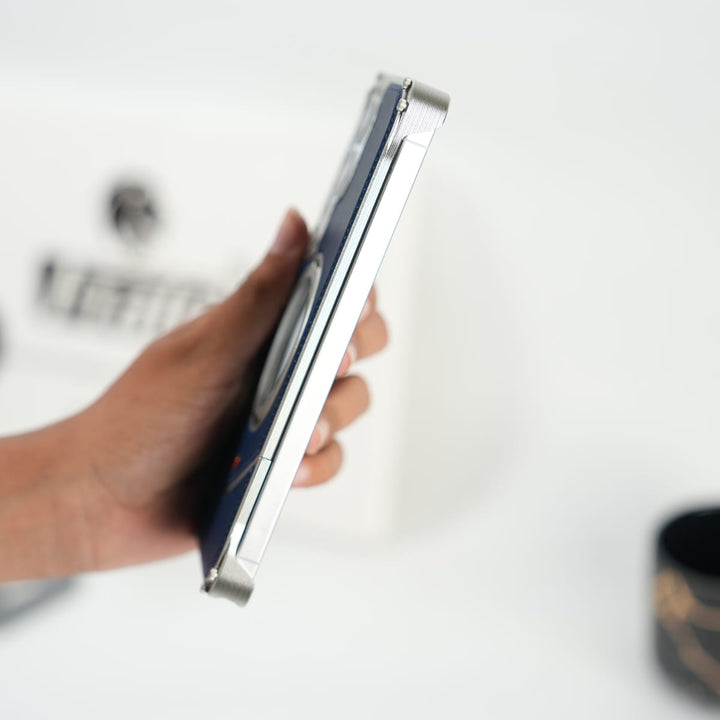 FRATO Aeroflex Metal Galaxy S26 Ultra Premium Leather Aluminium Metal Snap On Rotating Stand case