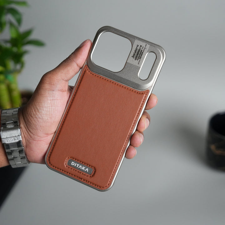 FRATO Aeroflex Metal iPhone 17 Pro Max / Brown iPhone 17 Series Premium Metallic AeroFLex Leather MagSafe Case