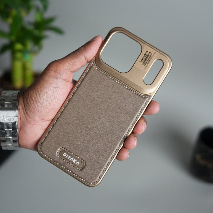 FRATO Aeroflex Metal iPhone 17 Pro Max / Desert Titanium iPhone 17 Series Premium Metallic AeroFLex Leather MagSafe Case
