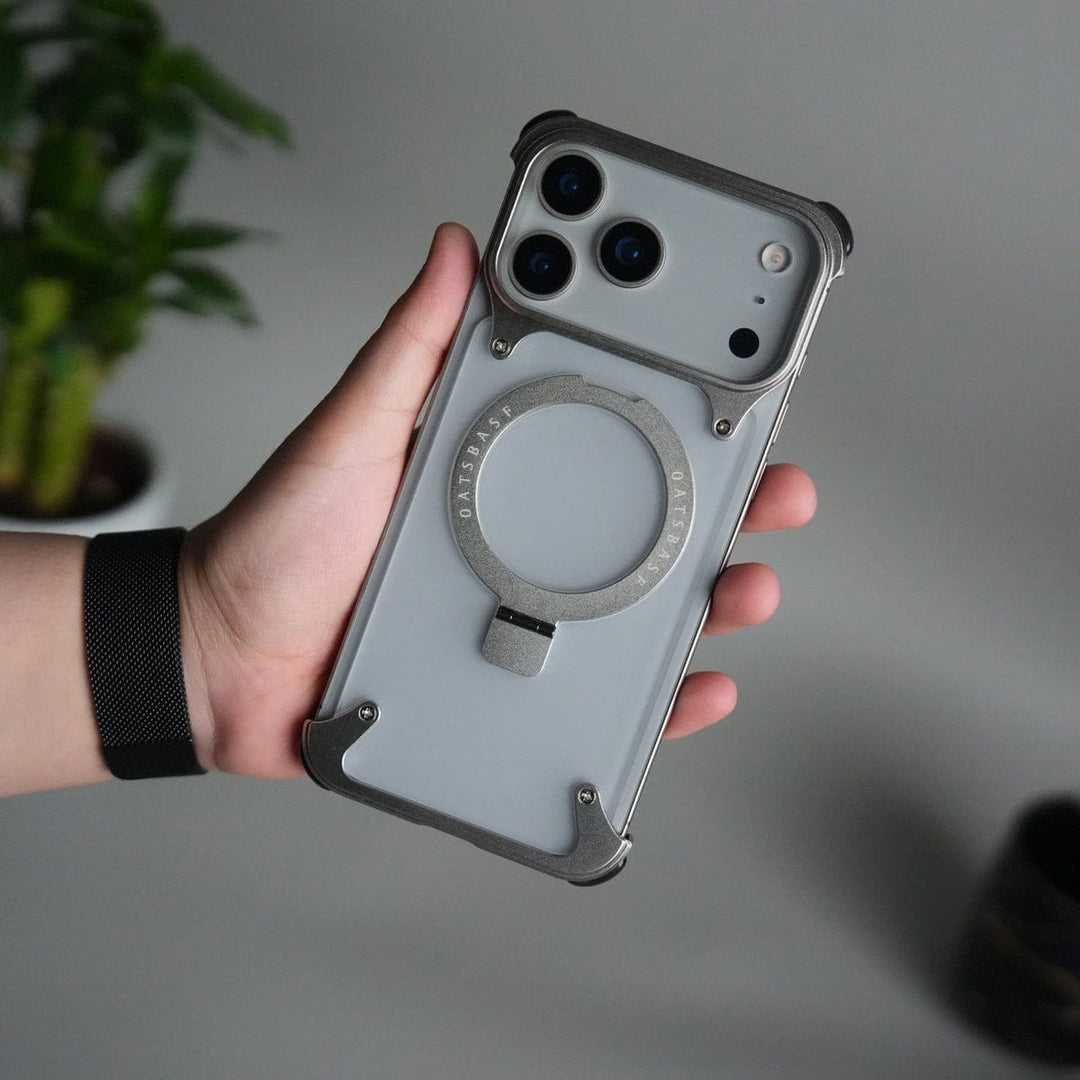 FRATO Aeroflex Metal iPhone 17 Pro Max Frosted Frameless Metal Kickstand Case