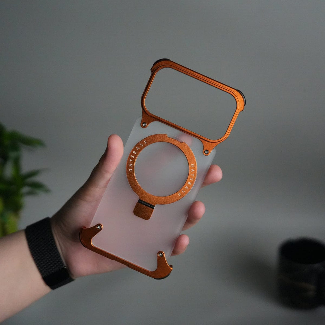 FRATO Aeroflex Metal iPhone 17 Pro Max Frosted Frameless Metal Kickstand Case