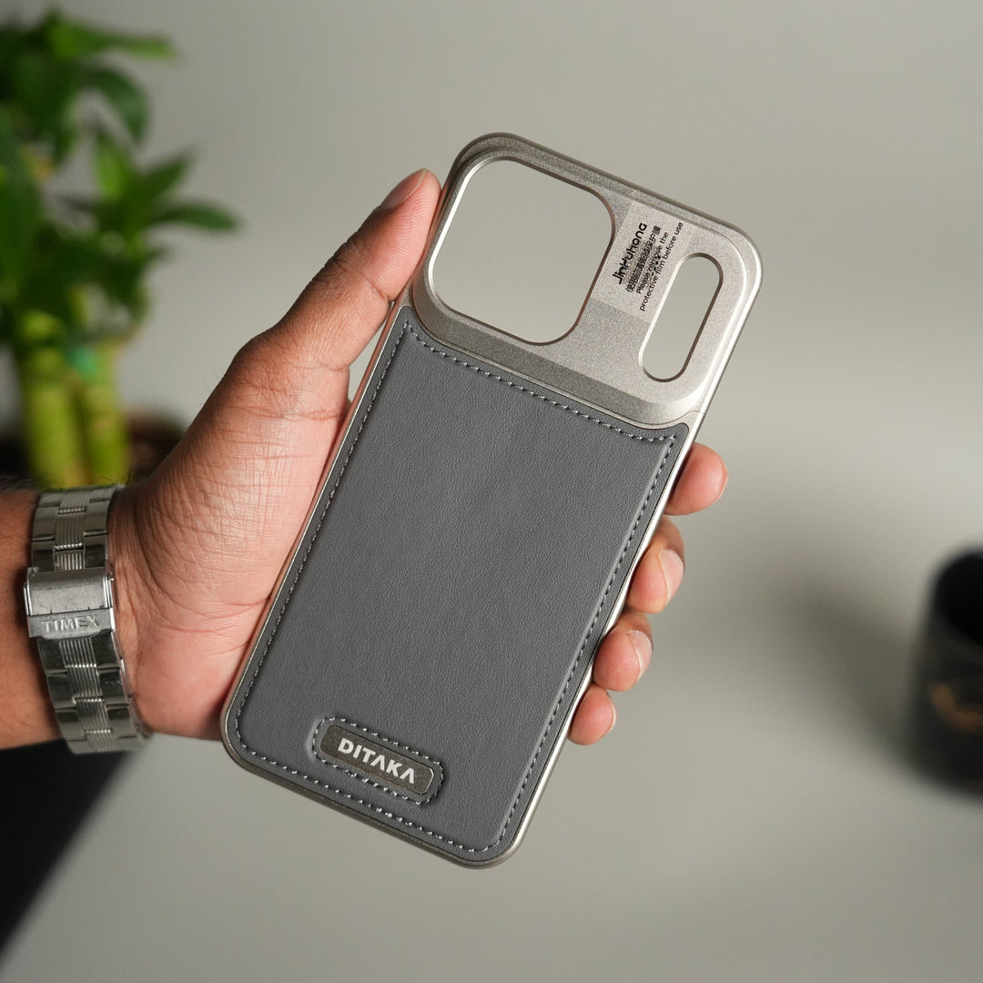 FRATO Aeroflex Metal iPhone 17 Pro Max / Gray iPhone 17 Series Premium Metallic AeroFLex Leather MagSafe Case