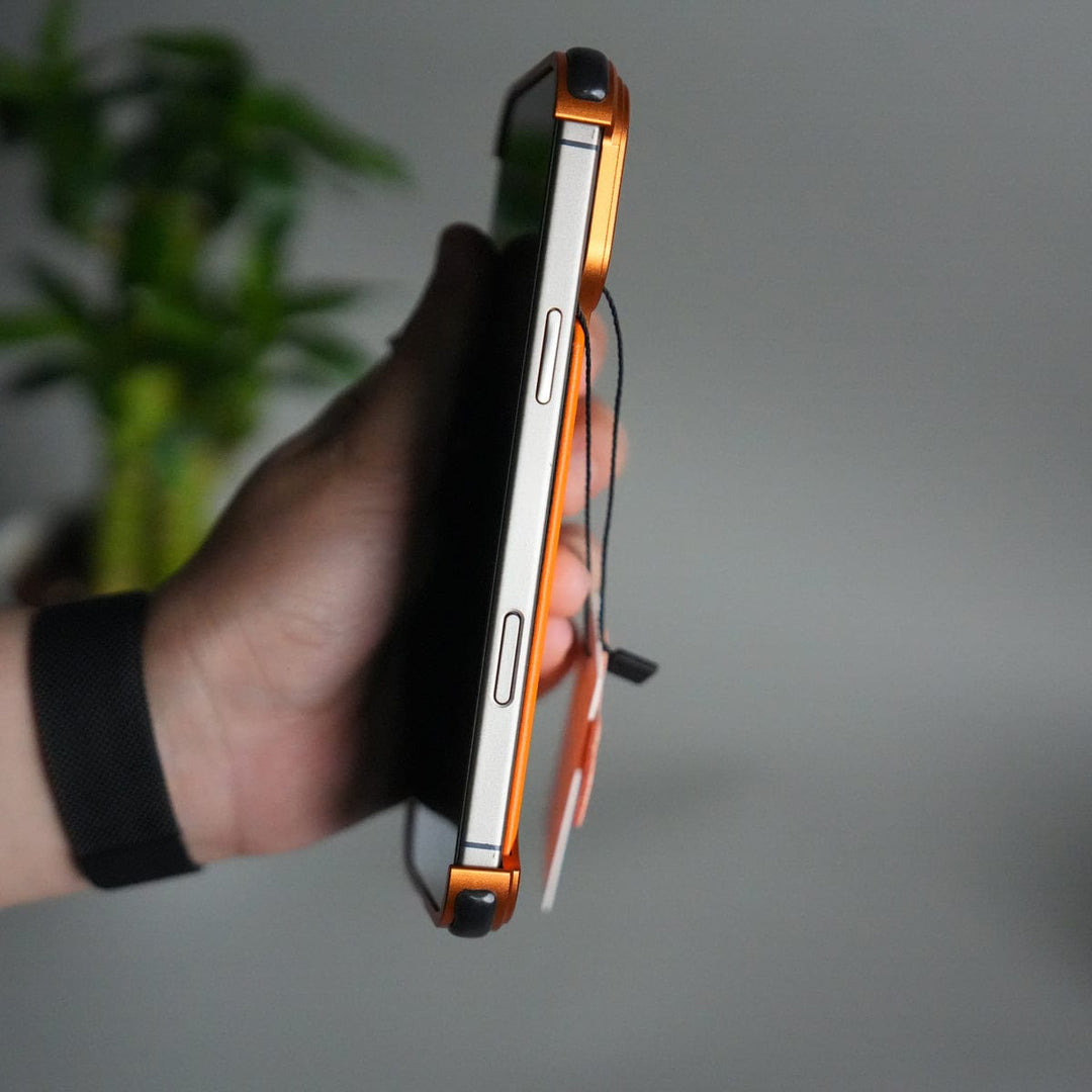 FRATO Aeroflex Metal iPhone 17 Pro Max Leather Frameless Metal Kickstand Case