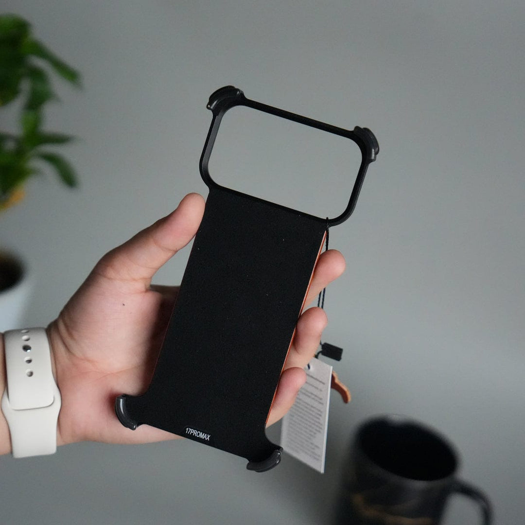 FRATO Aeroflex Metal iPhone 17 Pro Max Magnetic Leather Case | Strong MagSafe + Metal Kickstand | Premium PU Leather Back with Aluminum Bumper Frame