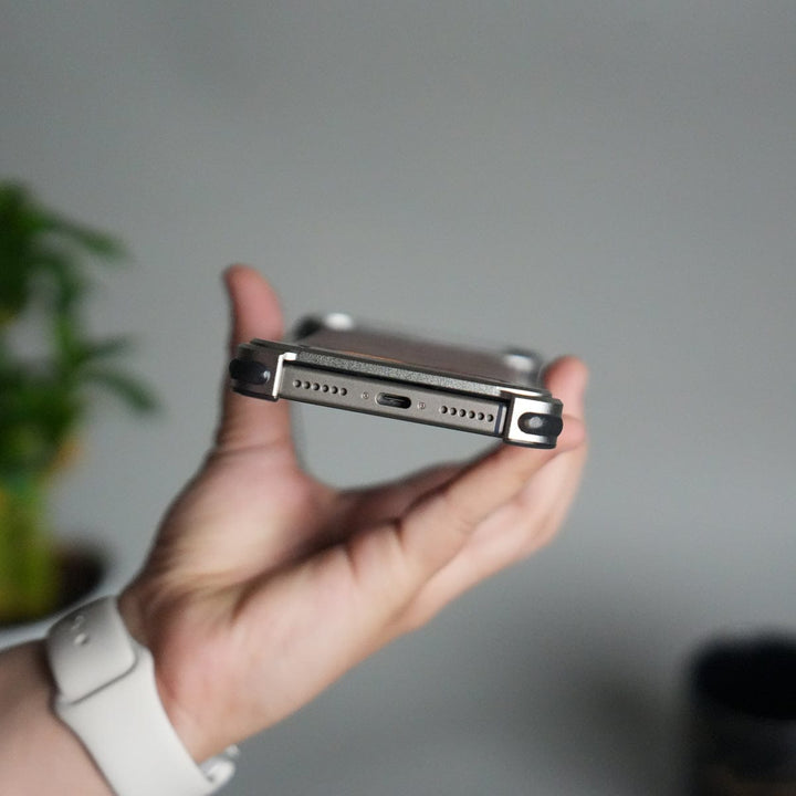 FRATO Aeroflex Metal iPhone 17 Pro Max Magnetic Leather Case | Strong MagSafe + Metal Kickstand | Premium PU Leather Back with Aluminum Bumper Frame