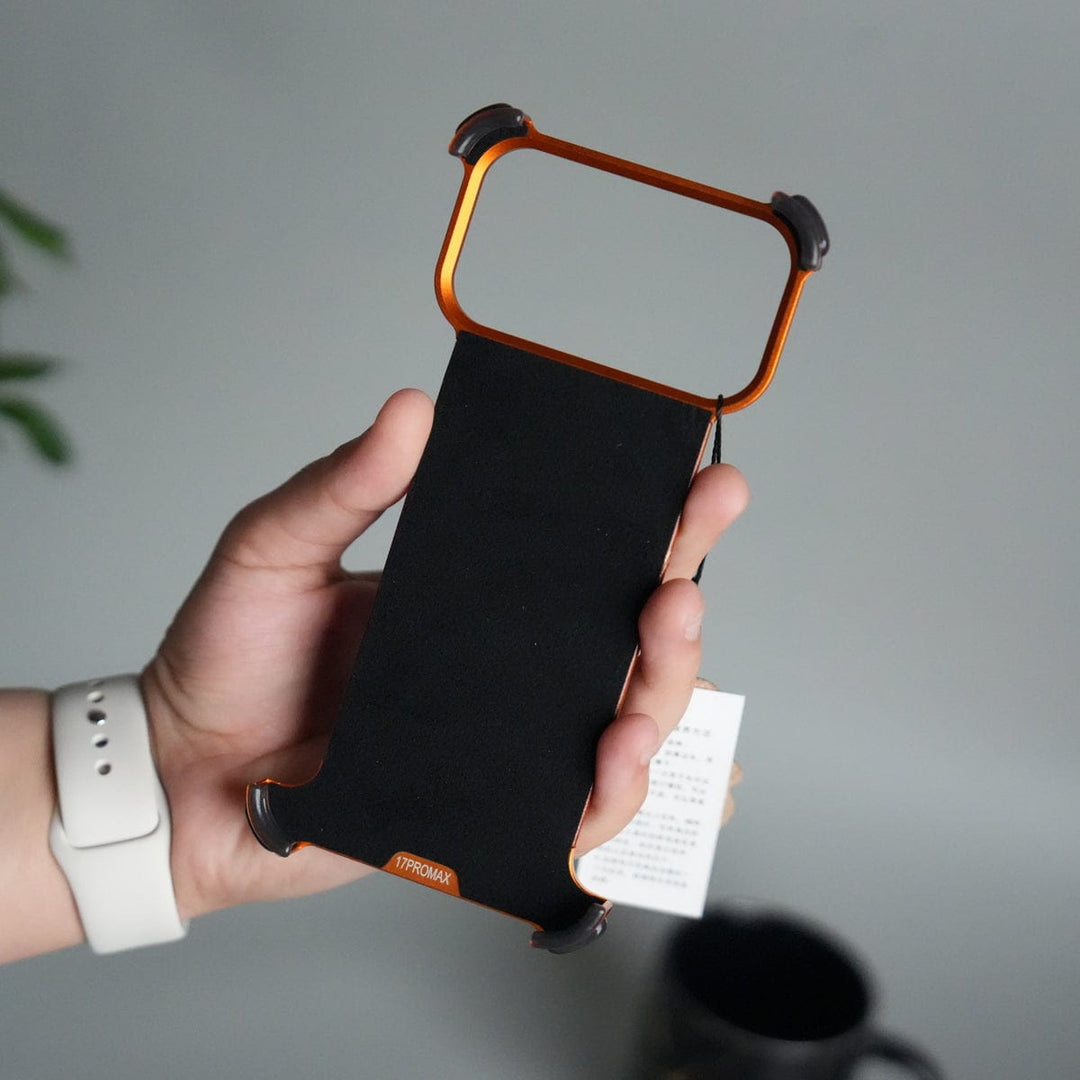FRATO Aeroflex Metal iPhone 17 Pro Max Magnetic Leather Case | Strong MagSafe + Metal Kickstand | Premium PU Leather Back with Aluminum Bumper Frame