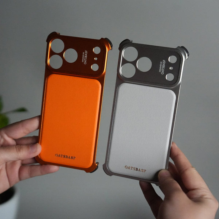 FRATO Aeroflex Metal iPhone 17 Pro Max Premium Aluminum Metal Frame Case | Shockproof Corners | Luxury Leather Shells MagSafe Cover