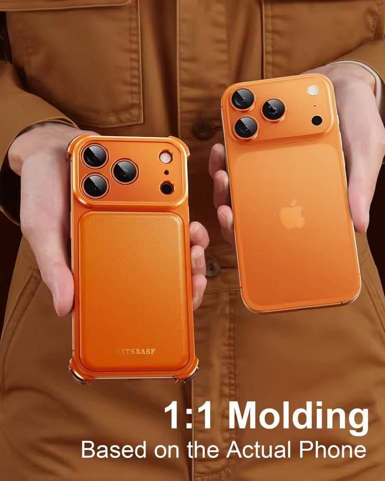 FRATO Aeroflex Metal iPhone 17 Pro Max Premium Aluminum Metal Frame Case | Shockproof Corners | Luxury Leather Shells MagSafe Cover