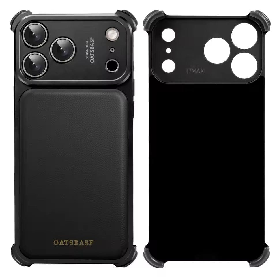 FRATO Aeroflex Metal iPhone 17 Pro Max Premium Aluminum Metal Frame Case | Shockproof Corners | Luxury Leather Shells MagSafe Cover