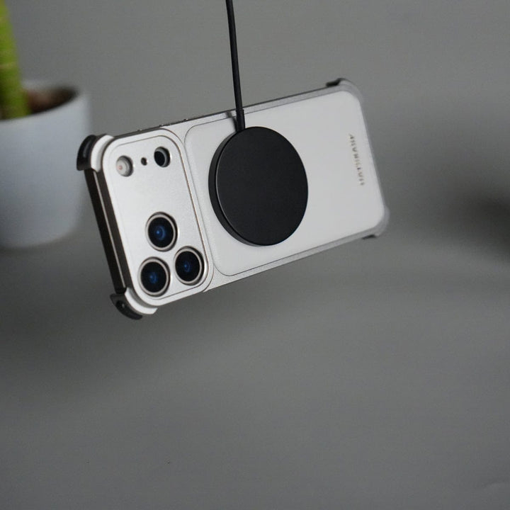 FRATO Aeroflex Metal iPhone 17 Pro Max Premium Aluminum Metal Frame Case | Shockproof Corners | Luxury Leather Shells MagSafe Cover