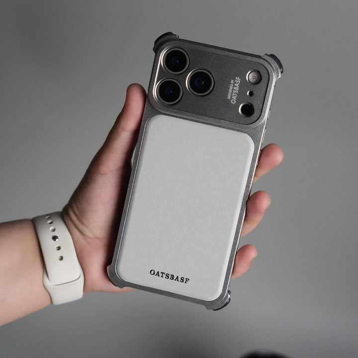 FRATO Aeroflex Metal iPhone 17 Pro Max Premium Aluminum Metal Frame Case | Shockproof Corners | Luxury Leather Shells MagSafe Cover
