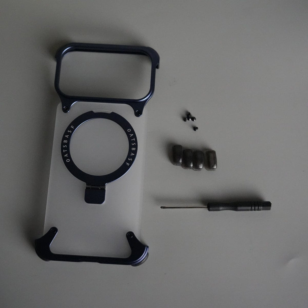 FRATO Aeroflex Metal iPhone 17 Series Frosted Frameless Metal Kickstand Case | BLUE