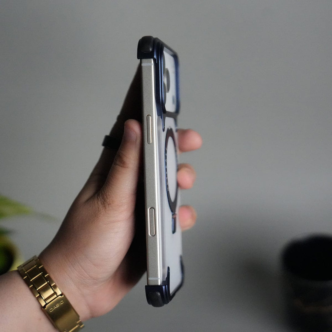 FRATO Aeroflex Metal iPhone 17 Series Frosted Frameless Metal Kickstand Case | BLUE