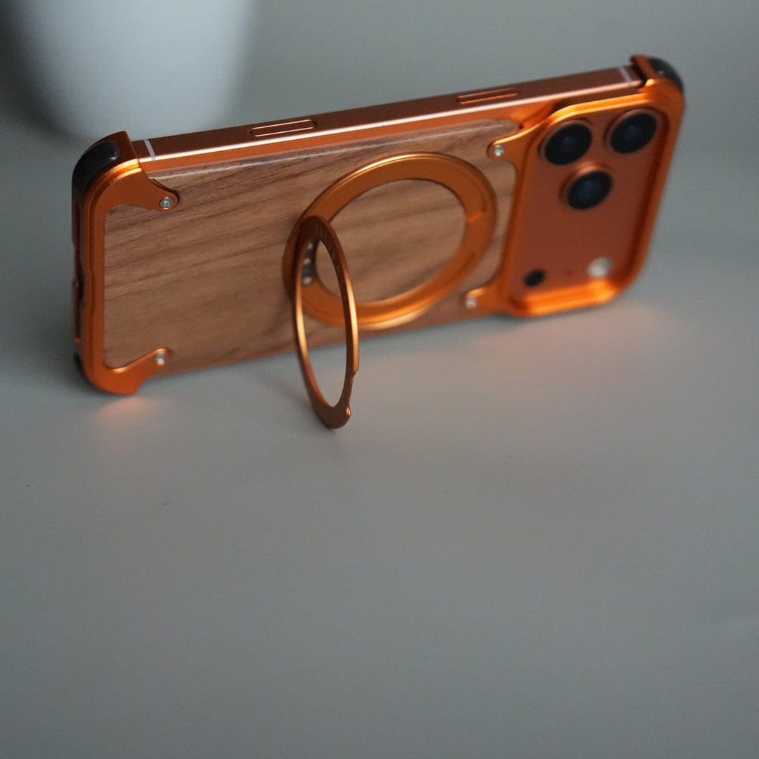 FRATO Aeroflex Metal iPhone 17 Series Luxury Wooden Back + Metal Bumper Magsafe Case (Premium Edition)