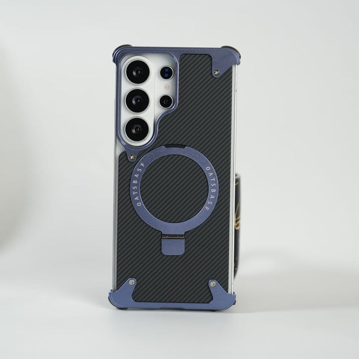 FRATO Aeroflex Metal Light Purple Galaxy S26 Ultra Carbon Texture Frameless Metal Kickstand Case