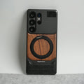 Samsung Galaxy Ultra series Metallic Wood Leather AeroFLex Aluminium  Case With Rotating Stand