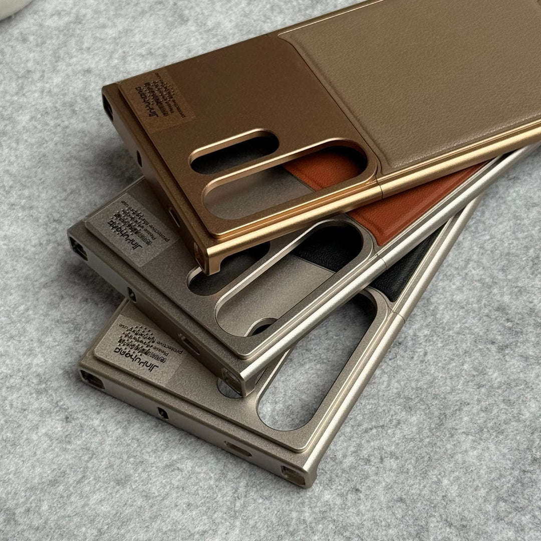 FRATO Aeroflex Metal Samsung Galaxy S25 Ultra Premium Metallic AeroFLex Aluminium Leather Case