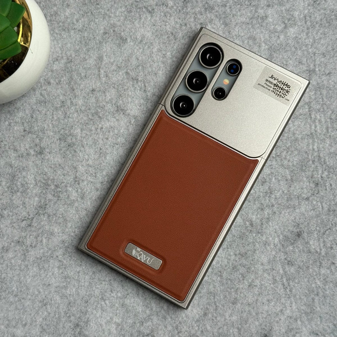 FRATO Aeroflex Metal Samsung Galaxy S25 Ultra Premium Metallic AeroFLex Aluminium Leather Case