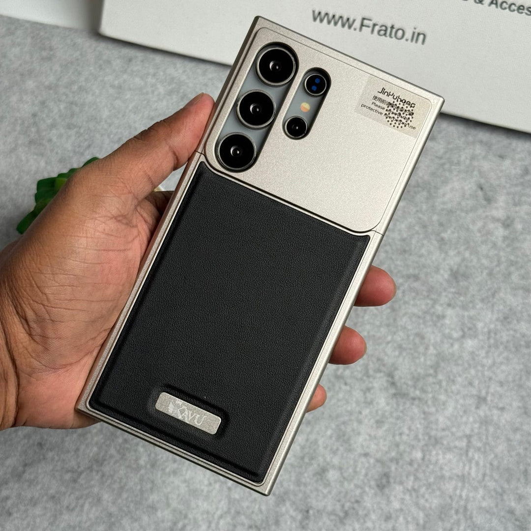FRATO Aeroflex Metal Samsung Galaxy S25 Ultra Premium Metallic AeroFLex Aluminium Leather Case