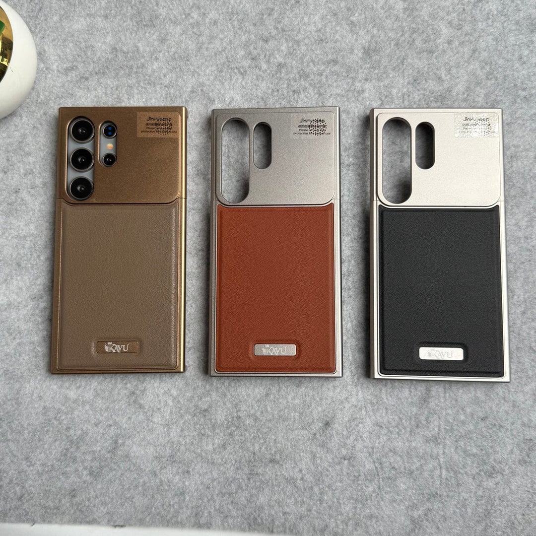 FRATO Aeroflex Metal Samsung Galaxy S25 Ultra Premium Metallic AeroFLex Aluminium Leather Case