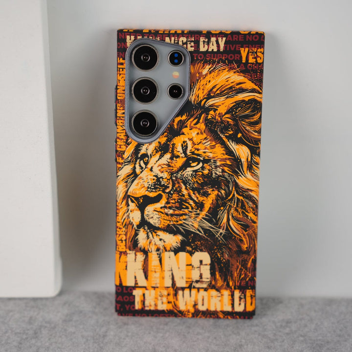 FRATO Aeroflex Metal Samsung Galaxy Ultra Series Carbon Fiber Texture Tiger Lion Design Hard Pc MagSafe Case Cover