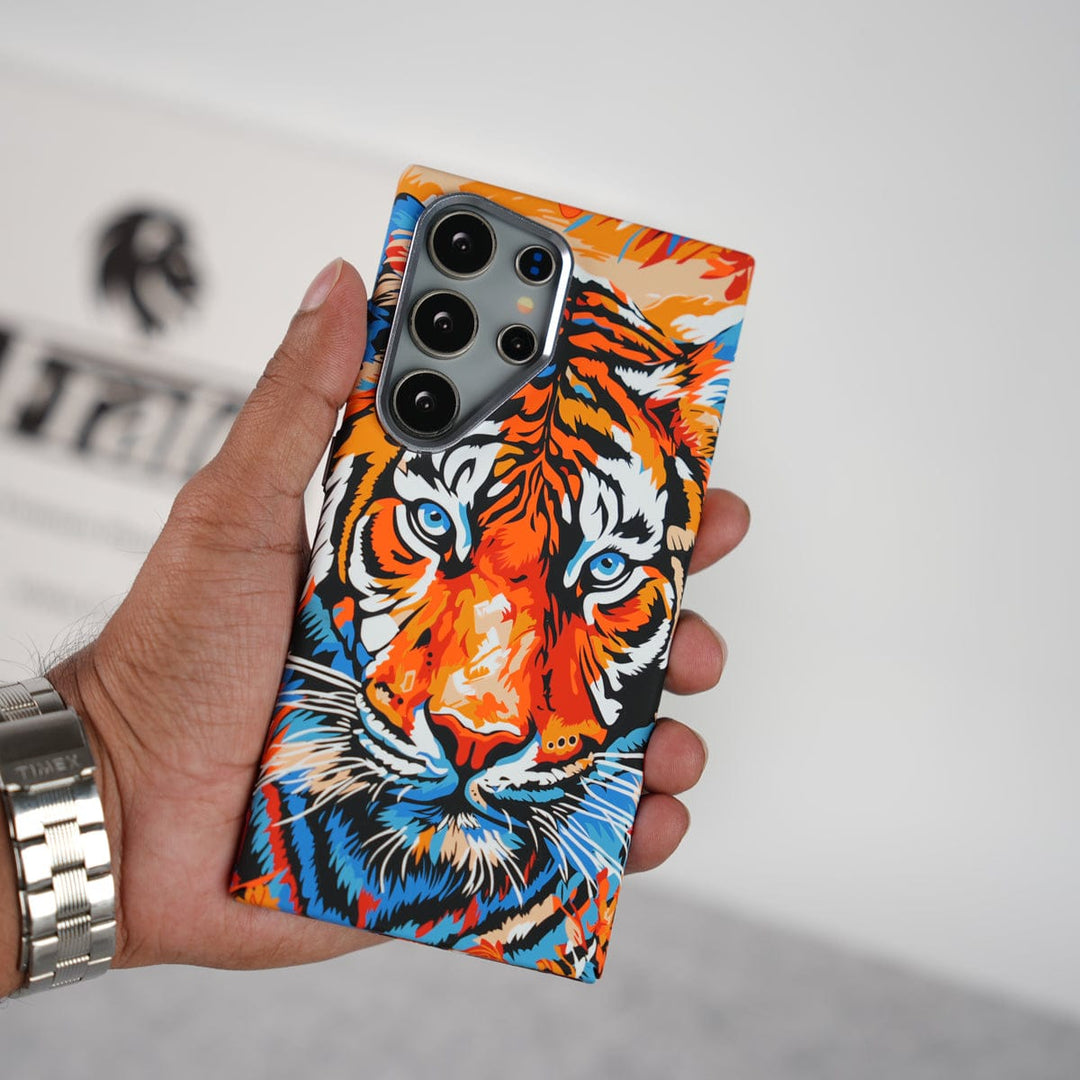 FRATO Aeroflex Metal Samsung Galaxy Ultra Series Carbon Fiber Texture Tiger Lion Design Hard Pc MagSafe Case Cover