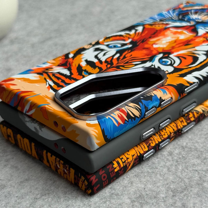 FRATO Aeroflex Metal Samsung Galaxy Ultra Series Carbon Fiber Texture Tiger Lion Design Hard Pc MagSafe Case Cover