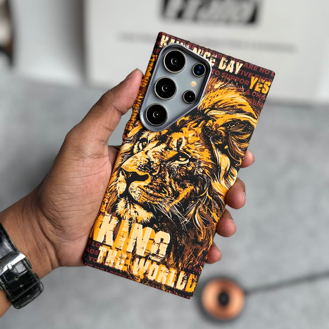 FRATO Aeroflex Metal Samsung Galaxy Ultra Series Carbon Fiber Texture Tiger Lion Design Hard Pc MagSafe Case Cover