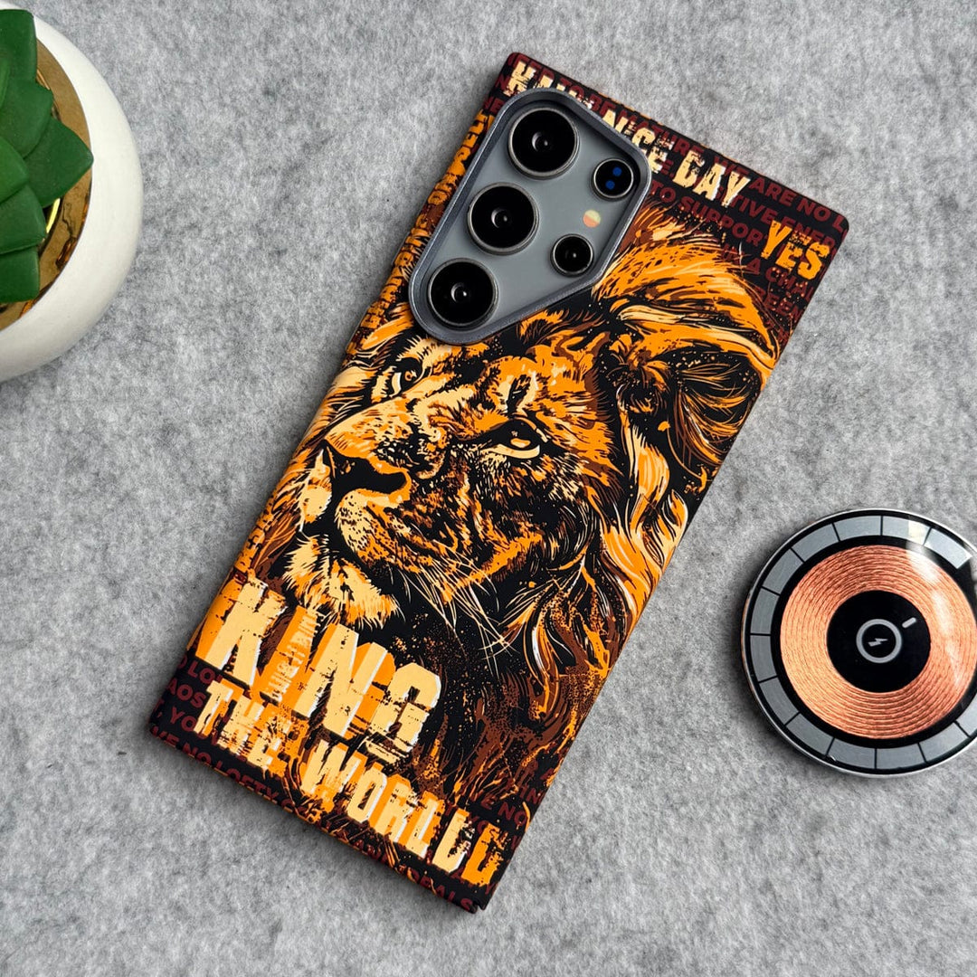 FRATO Aeroflex Metal Samsung Galaxy Ultra Series Carbon Fiber Texture Tiger Lion Design Hard Pc MagSafe Case Cover