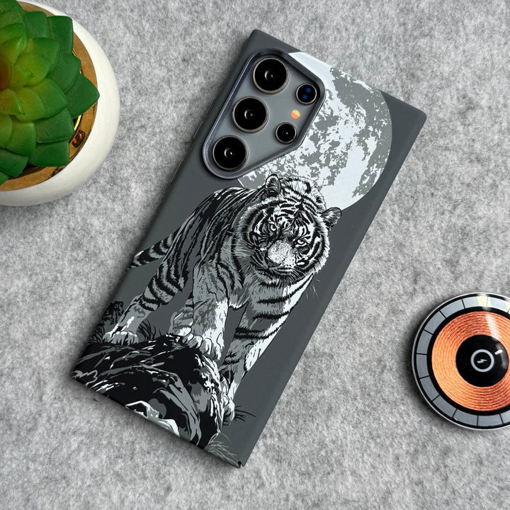 FRATO Aeroflex Metal Samsung Galaxy Ultra Series Carbon Fiber Texture Tiger Lion Design Hard Pc MagSafe Case Cover