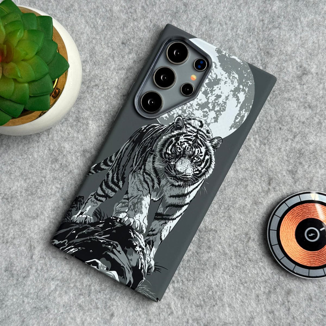 FRATO Aeroflex Metal Samsung Galaxy Ultra Series Carbon Fiber Texture Tiger Lion Design Hard Pc MagSafe Case Cover