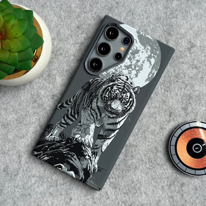 FRATO Aeroflex Metal Samsung Galaxy Ultra Series Carbon Fiber Texture Tiger Lion Design Hard Pc MagSafe Case Cover