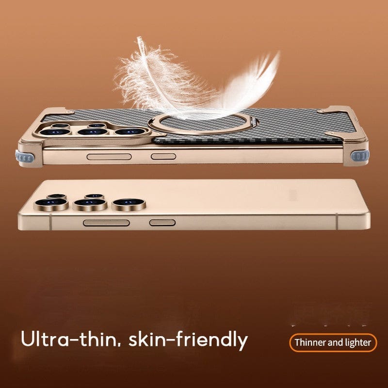 FRATO Aeroflex Metal Samsung Galaxy Ultra Series Carbon Texture Frameless Metal Kickstand Case