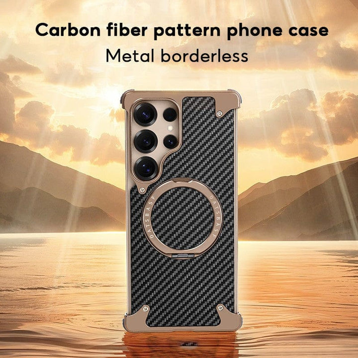 FRATO Aeroflex Metal Samsung Galaxy Ultra Series Carbon Texture Frameless Metal Kickstand Case