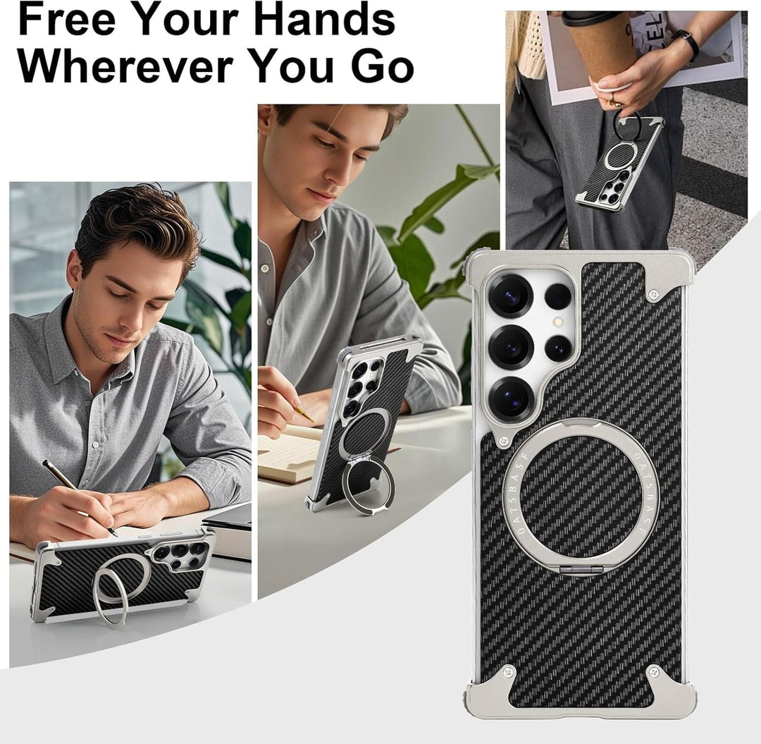 FRATO Aeroflex Metal Samsung Galaxy Ultra Series Carbon Texture Frameless Metal Kickstand Case
