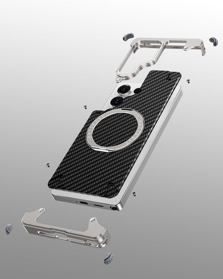 FRATO Aeroflex Metal Samsung Galaxy Ultra Series Carbon Texture Frameless Metal Kickstand Case