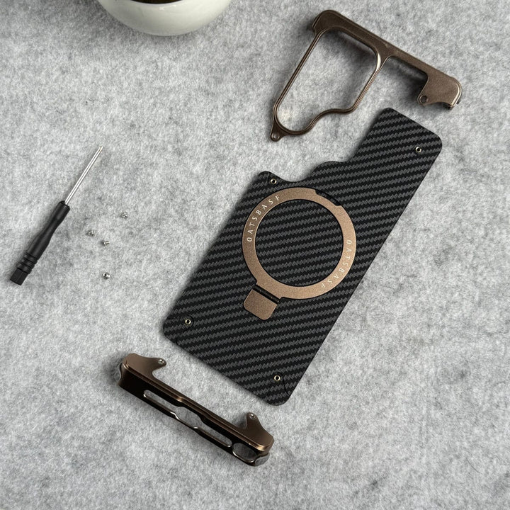 FRATO Aeroflex Metal Samsung Galaxy Ultra Series Carbon Texture Frameless Metal Kickstand Case