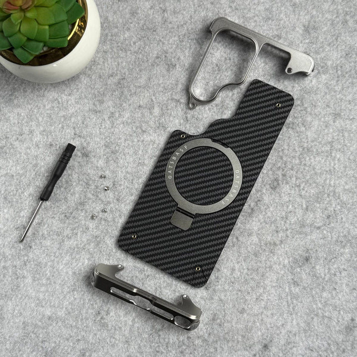 FRATO Aeroflex Metal Samsung Galaxy Ultra Series Carbon Texture Frameless Metal Kickstand Case