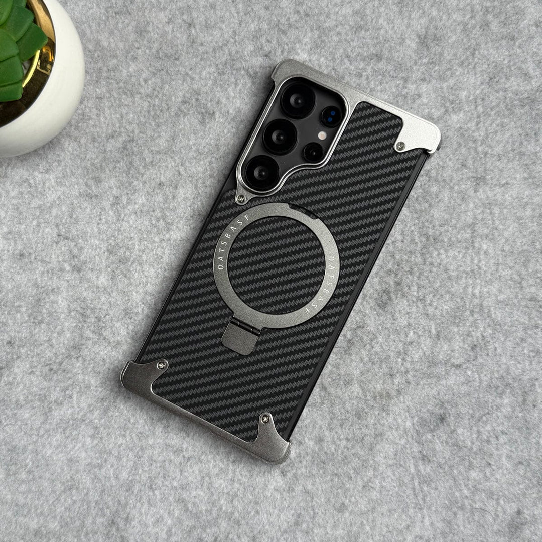 FRATO Aeroflex Metal Samsung Galaxy Ultra Series Carbon Texture Frameless Metal Kickstand Case