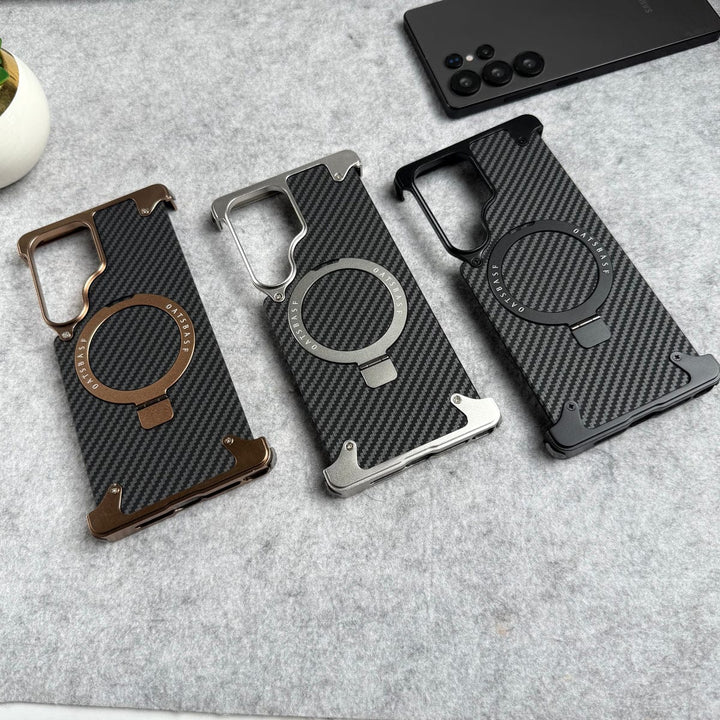 FRATO Aeroflex Metal Samsung Galaxy Ultra Series Carbon Texture Frameless Metal Kickstand Case