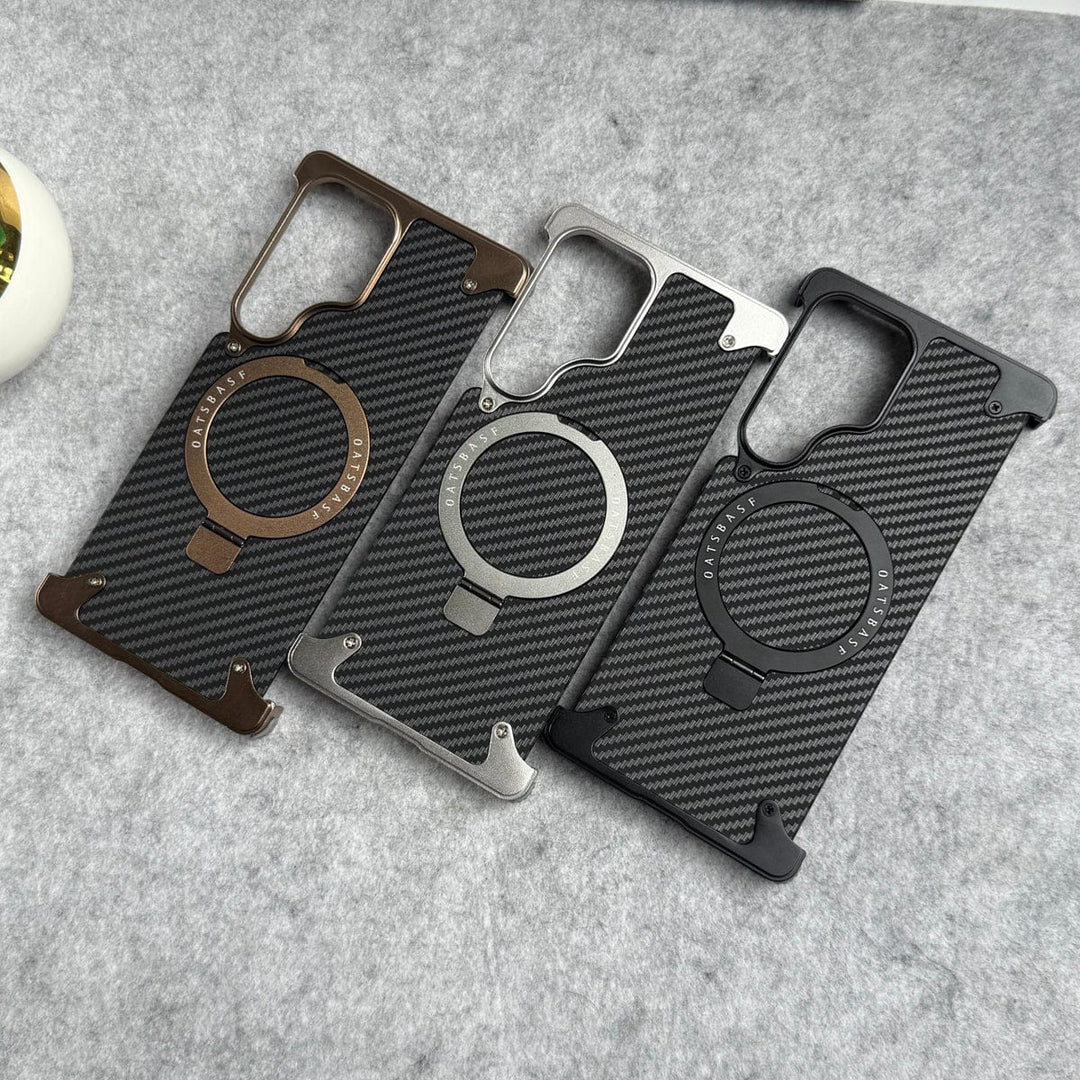 FRATO Aeroflex Metal Samsung Galaxy Ultra Series Carbon Texture Frameless Metal Kickstand Case