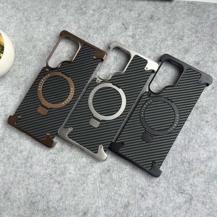 FRATO Aeroflex Metal Samsung Galaxy Ultra Series Carbon Texture Frameless Metal Kickstand Case