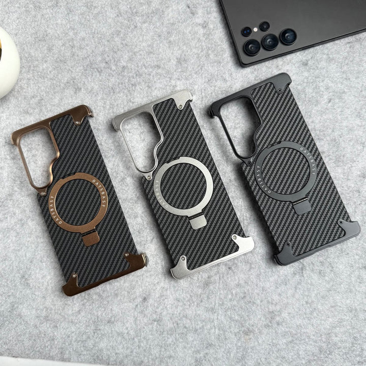 FRATO Aeroflex Metal Samsung Galaxy Ultra Series Carbon Texture Frameless Metal Kickstand Case