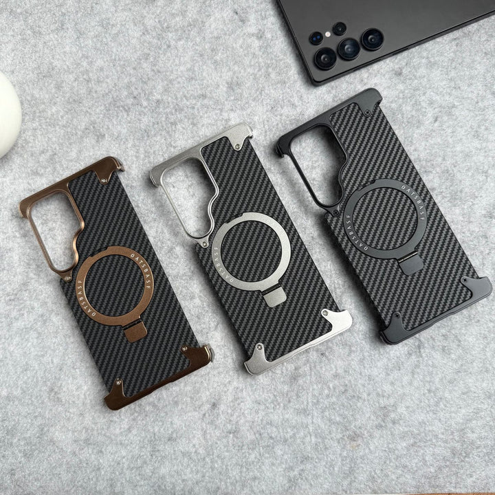 FRATO Aeroflex Metal Samsung Galaxy Ultra Series Carbon Texture Frameless Metal Kickstand Case