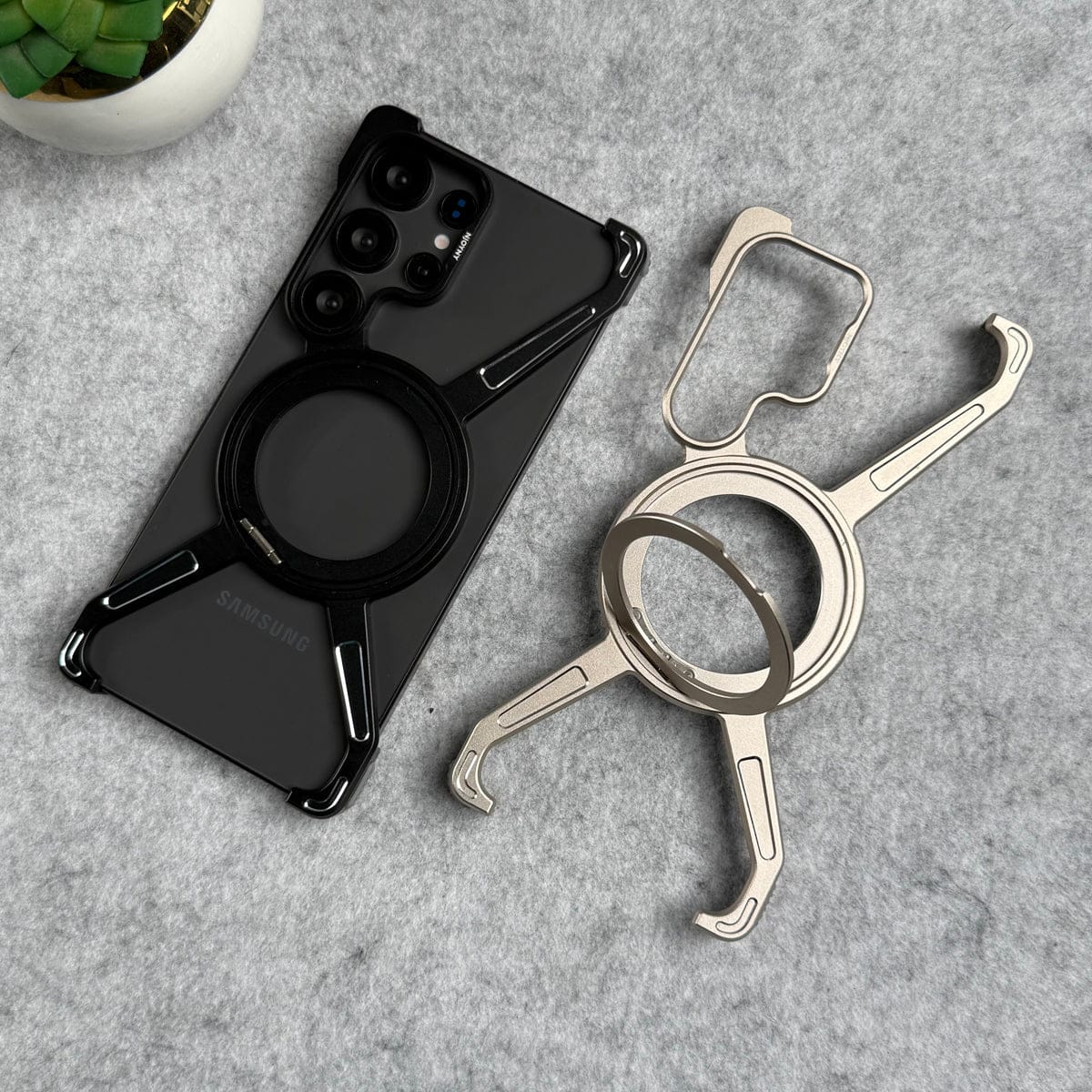 Samsung Galaxy Ultra Series X Shape Aluminum Metal Rotating Kickstand ...